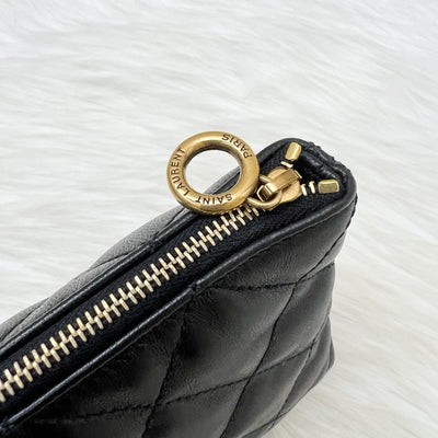 Saint Laurent YSL Icare Maxi Tote Bag in Black Lambskin and AGHW