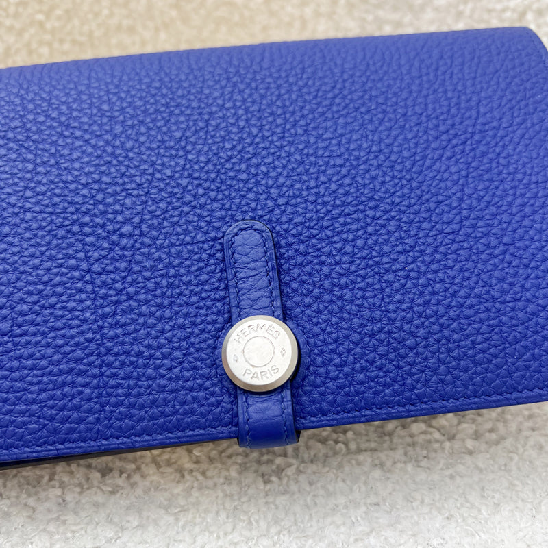 Hermes Dogon Duo Wallet in Blue Electric Togo and PHW