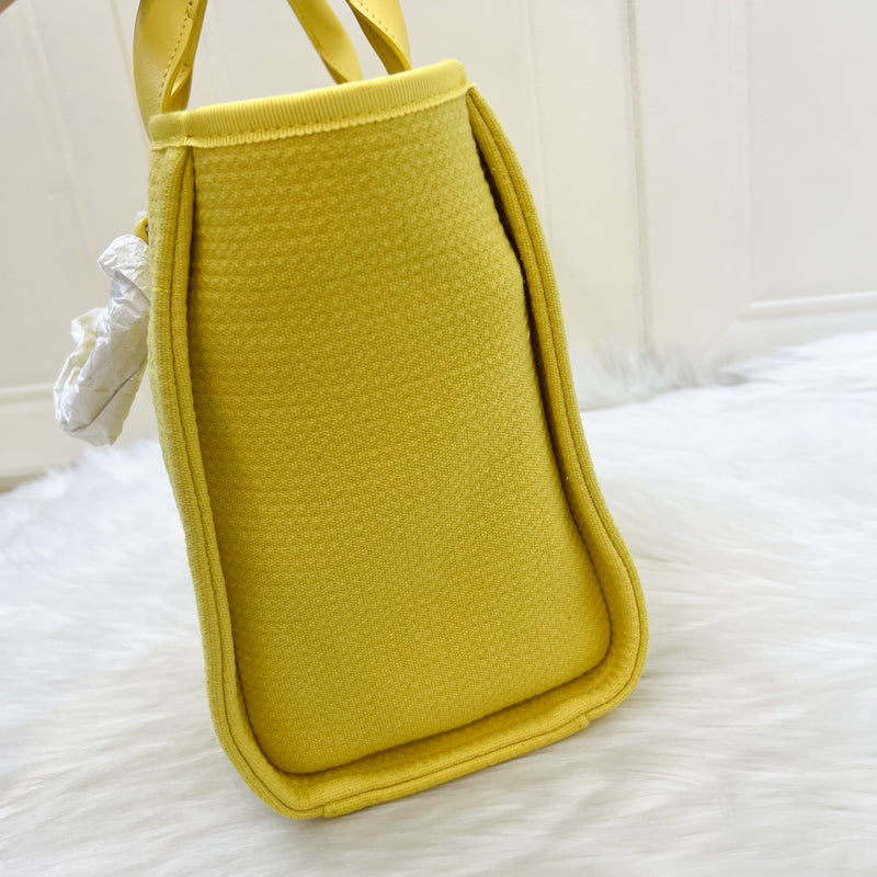 Chanel 23C Small / Medium Deauville Shopping Tote in Yellow Mixed Fibers Fabric and LGHW