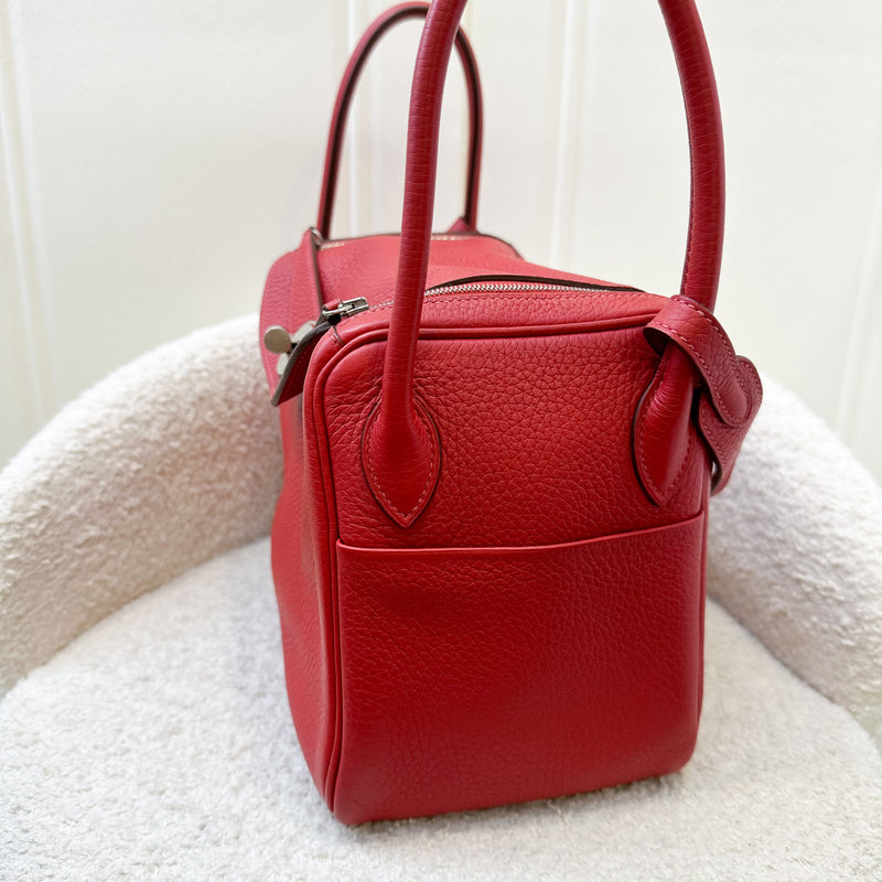 Hermes Lindy 26 in Rouge Casaque Clemence Leather and PHW