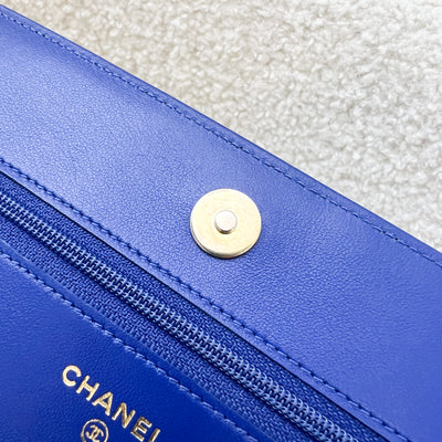 Chanel Boy Wallet on Chain WOC in Blue Caviar and AGHW