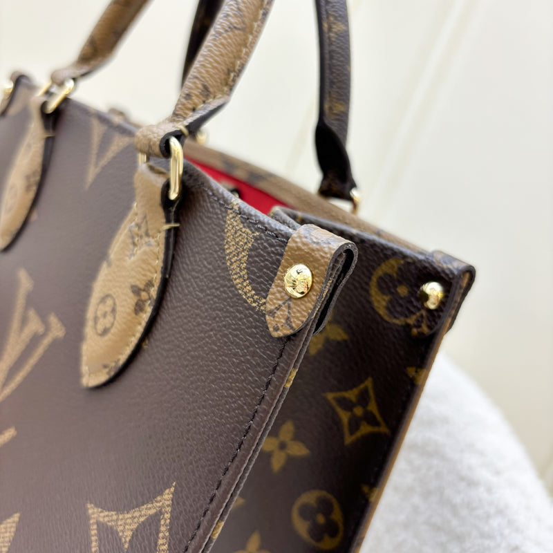 LV Onthego PM in Monogram and Reverse Monogram Canvas and GHW