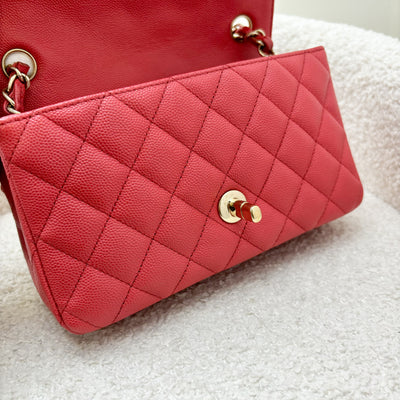 Chanel Classic Mini Rectangle Flap in 17C Dark Pink Caviar LGHW