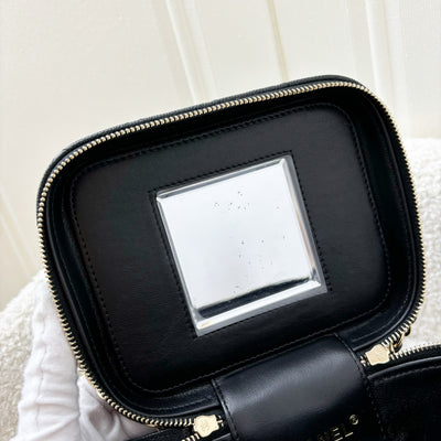 Chanel 22S Top Handle Vanity Case with Chain in Black Caviar LGHW