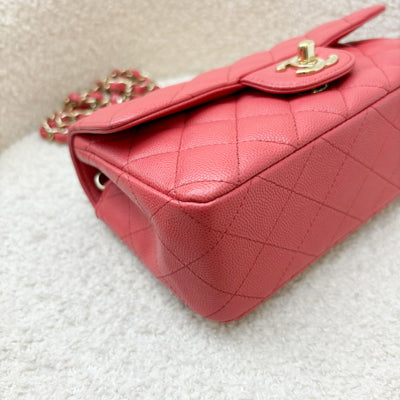 Chanel Classic Mini Rectangle Flap in 17C Dark Pink Caviar LGHW