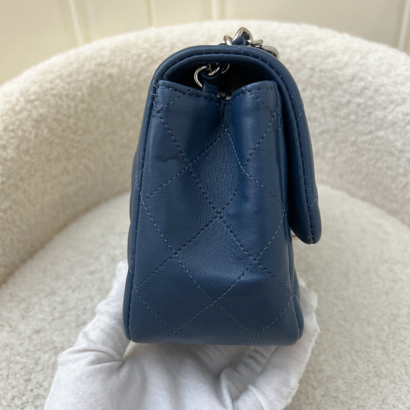 Chanel Classic Square Mini Flap in Blue Lambskin and SHW