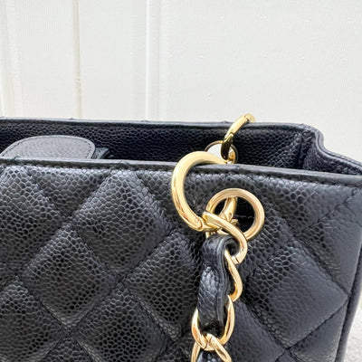 Chanel Petite Shopping Tote PST in Black Caviar and GHW