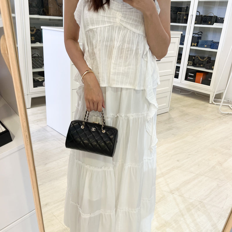 Chanel 25P Bowling Bag in Black Caviar and LGHW (Model: AP4474)