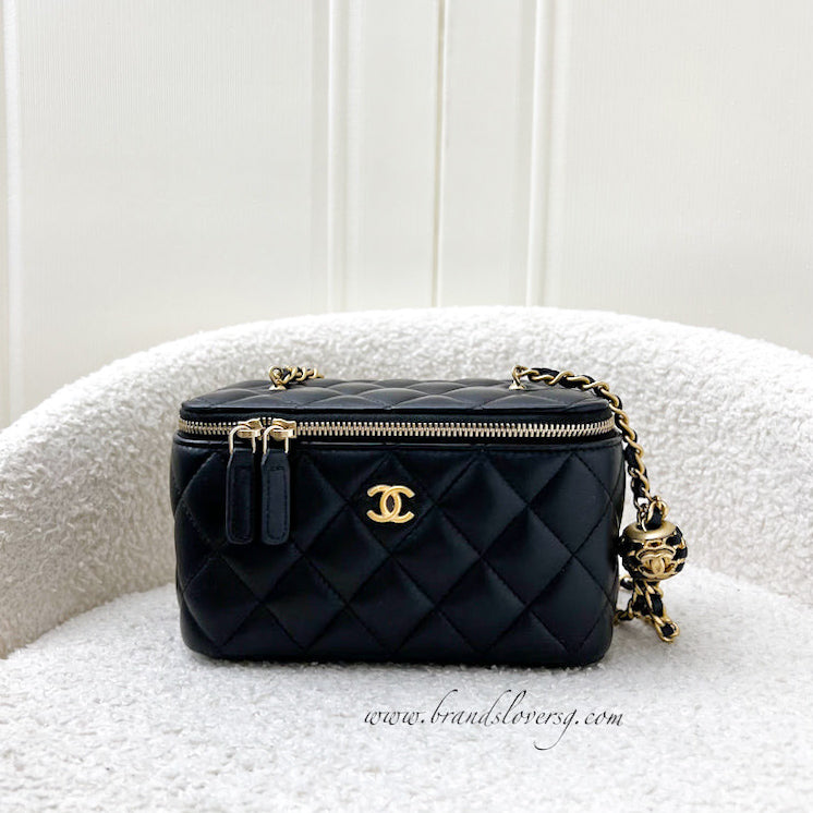 Chanel 22S Pearl Crush Small Vanity in Black Lambskin and AGHW