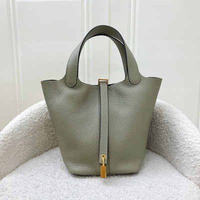 Hermes Picotin 18 in Sage Clemence Leather and GHW