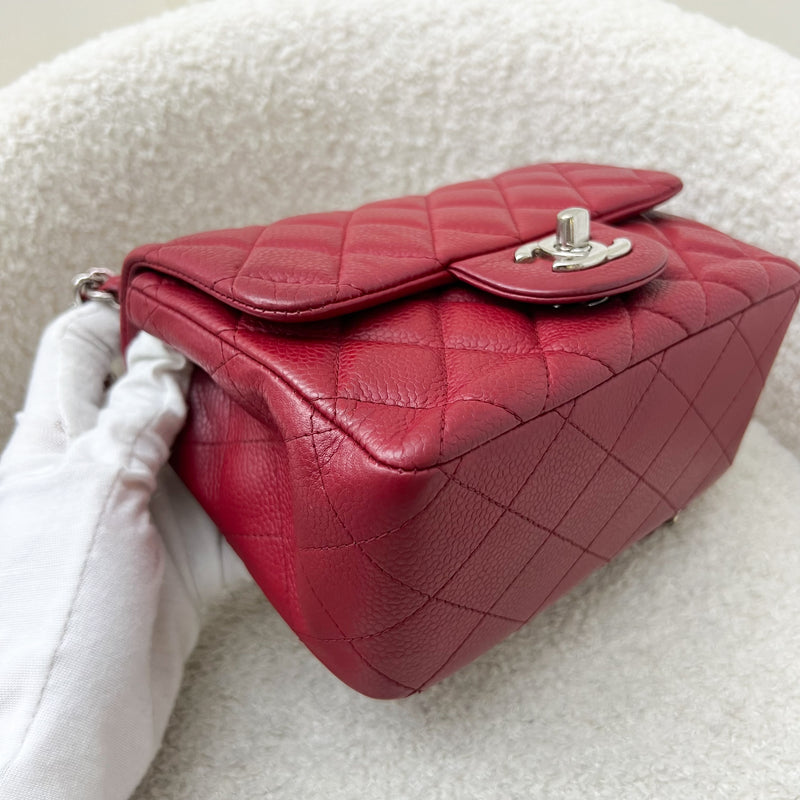 Chanel Classic Square Mini Flap in Red Caviar and SHW