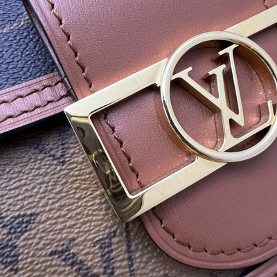 LV Mini Dauphine in Reverse Monogram, Monogram Canvas and GHW