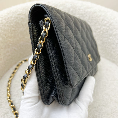 Chanel Classic Wallet on Chain WOC in Black Caviar and GHW