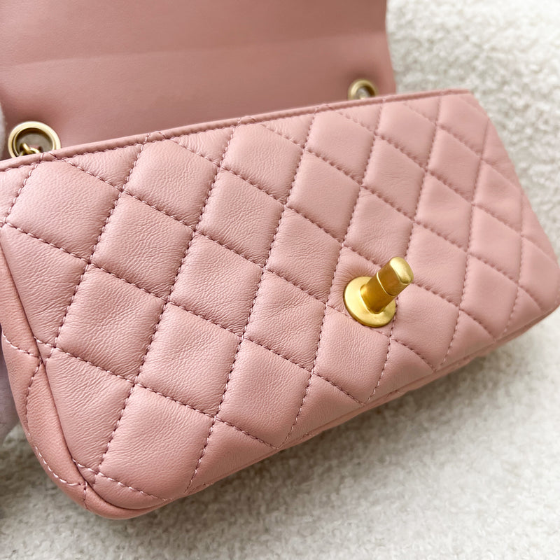 Chanel Pearl Crush Mini Rectangle Flap in 21B Rose Pink Lambskin and AGHW