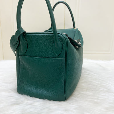 Hermes Lindy 30 in Green (Likely Malachite) Clemence Leather and PHW