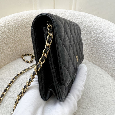 Chanel Classic Wallet on Chain WOC in Black Caviar and GHW