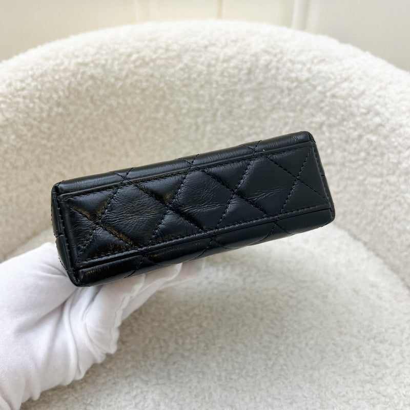 Chanel Micro Kelly (Nano) Bag in Black Calfskin and AGHW