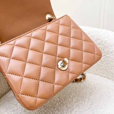 Chanel Classic Square Mini in 22S Caramel Lambskin and LGHW