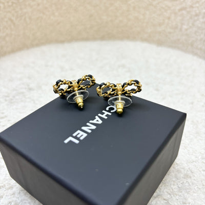 Chanel Classic Ribbon Earrings in GHW