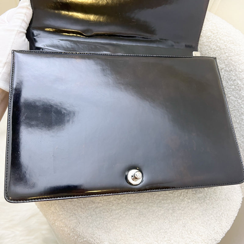 Chanel Large Boy Flap in Black Shiny Calfskin and SHW