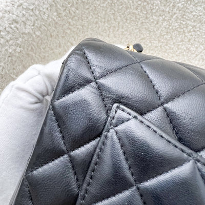 Chanel Classic Mini Rectangle Flap in Black Lambskin and LGHW