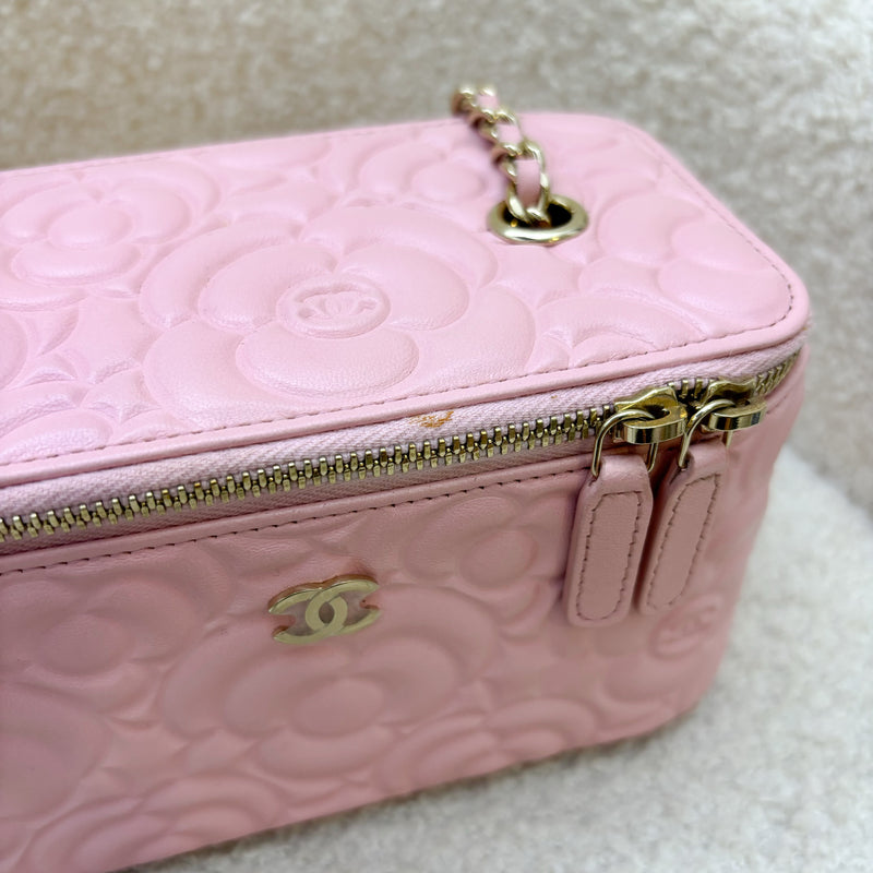 Chanel Small Vanity in Sakura Pink Camellia Leather and LGHW