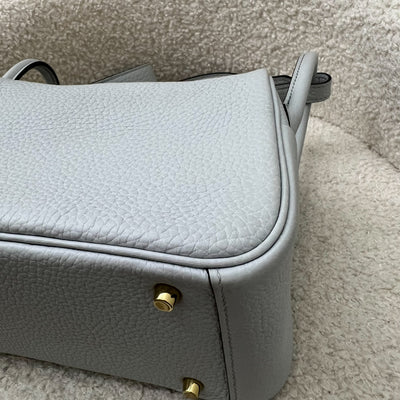 Hermes Mini Lindy in Bleu Pale Clemence Leather and GHW