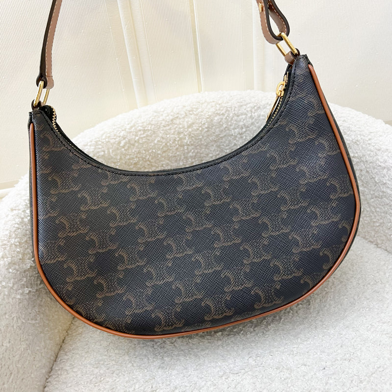 Celine Medium Ava Bag In Triomphe Canvas and Calfskin and GHW