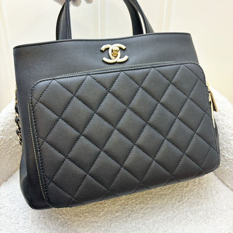 Chanel Business Affinity Top Handle Tote in Black Caviar and GHW