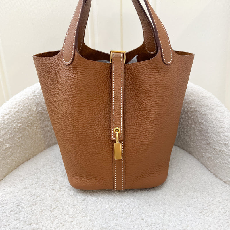 Hermes Picotin 18 in Gold Clemence Leather and GHW