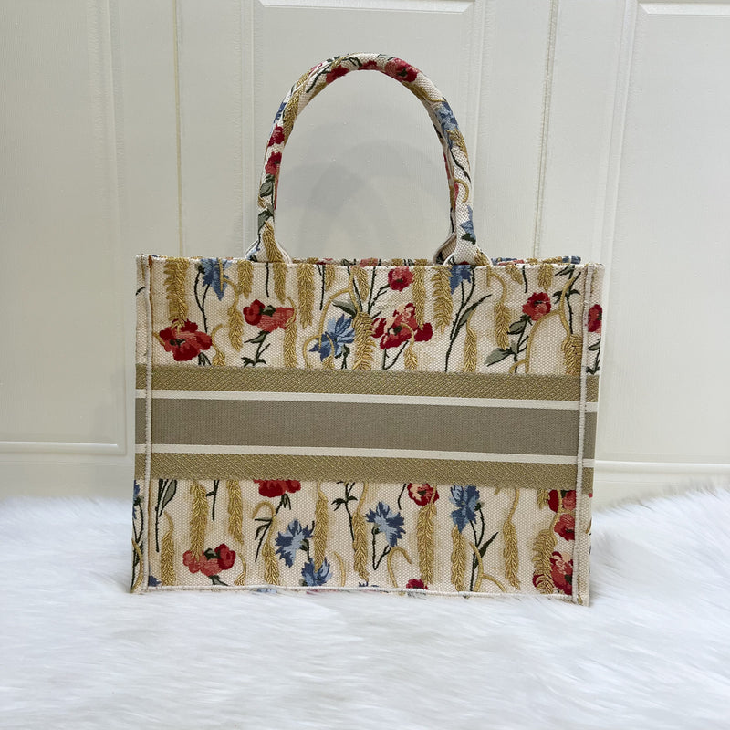 Dior Medium Book Tote in Hibiscus Floral Canvas