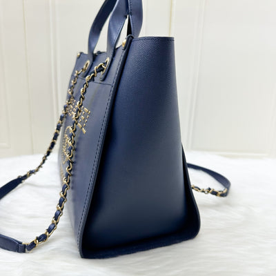 Chanel Small / Medium Deauville Tote in Navy Caviar and AGHW