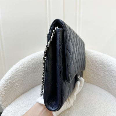 Chanel Timeless Clutch with Chain in Midnight Blue Caviar and SHW