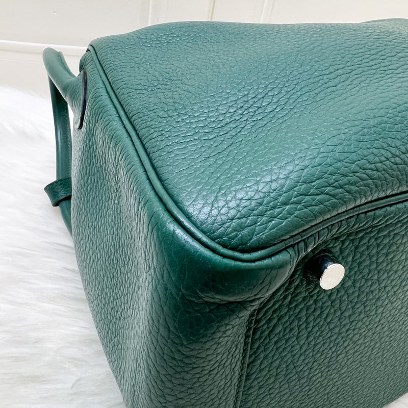 Hermes Lindy 30 in Green (Likely Malachite) Clemence Leather and PHW