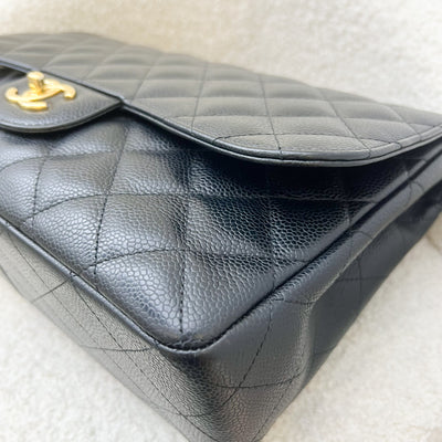 Chanel Classic Jumbo Single Flap SF in Black Caviar and GHW