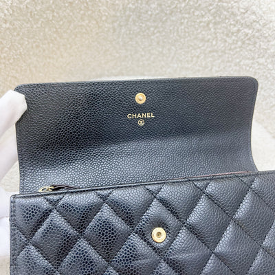 Chanel Classic Long Wallet in Black Caviar and GHW