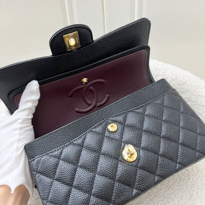 Chanel Small Classic Flap CF in Black Caviar and GHW (Model: A01113)