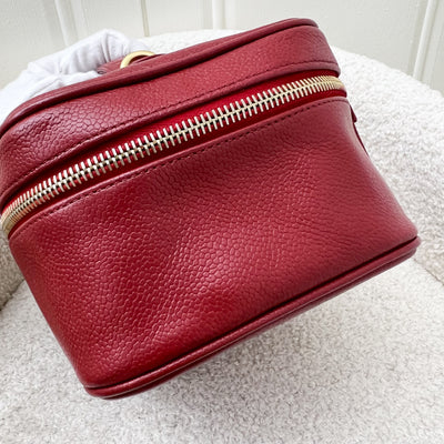 Chanel Vintage Vanity Case in Red Caviar and GHW