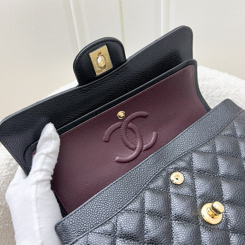 Chanel Small Classic Flap CF in Black Caviar and GHW