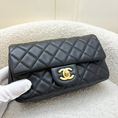 Chanel Pearl Crush Mini Rectangle Flap in Black Lambskin and AGHW