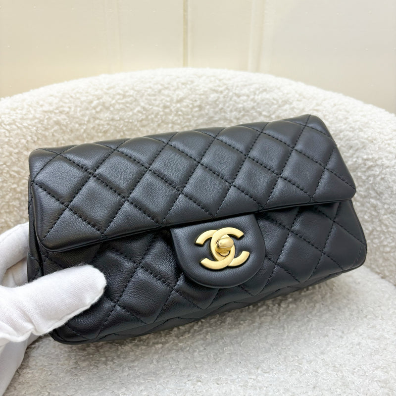 Chanel Pearl Crush Mini Rectangle Flap in Black Lambskin and AGHW