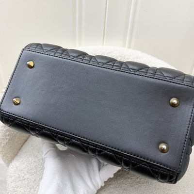 Dior Medium Lady Dior in Black Lambskin and GHW