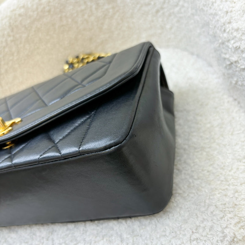 Chanel Small Vintage Diana Flap in Black Lambskin and 24K GHW