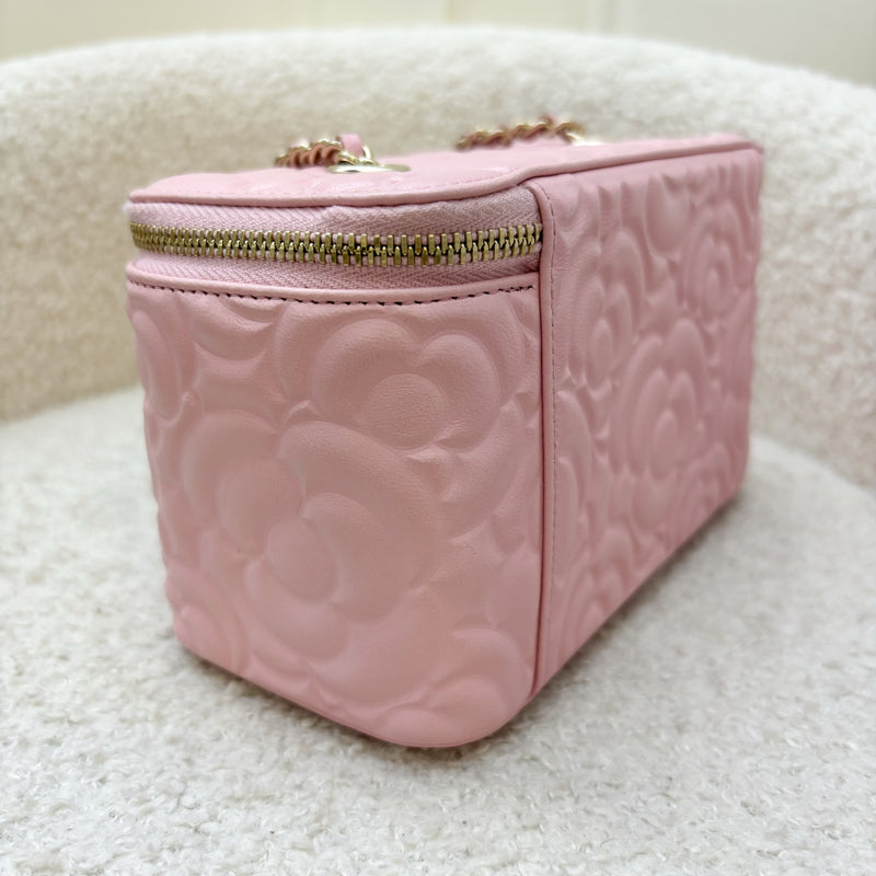 Chanel Small Vanity in Sakura Pink Camellia Leather and LGHW