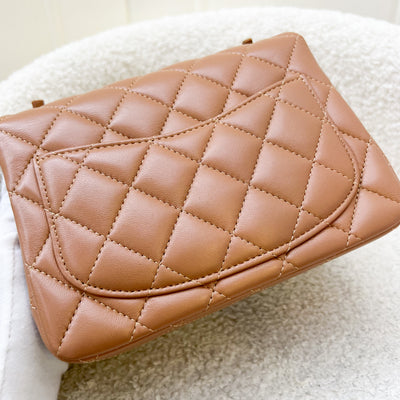 Chanel Classic Square Mini in 22S Caramel Lambskin and LGHW