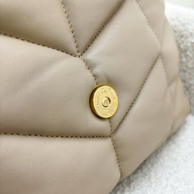 Saint Laurent YSL Small Loulou Puffer in Beige Lambskin and GHW