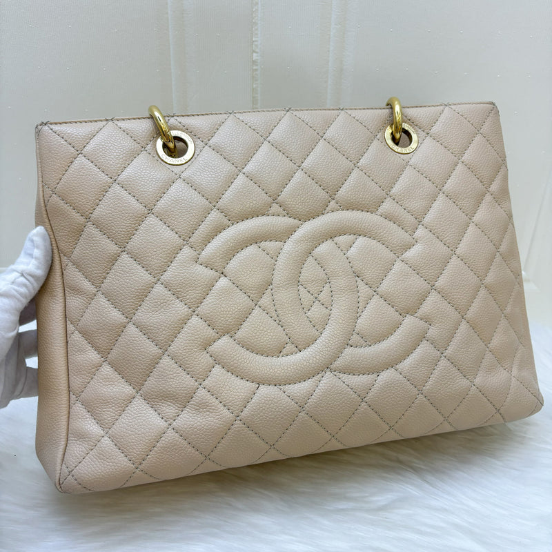 Chanel Grand Shopping Tote GST in Beige Caviar and GHW