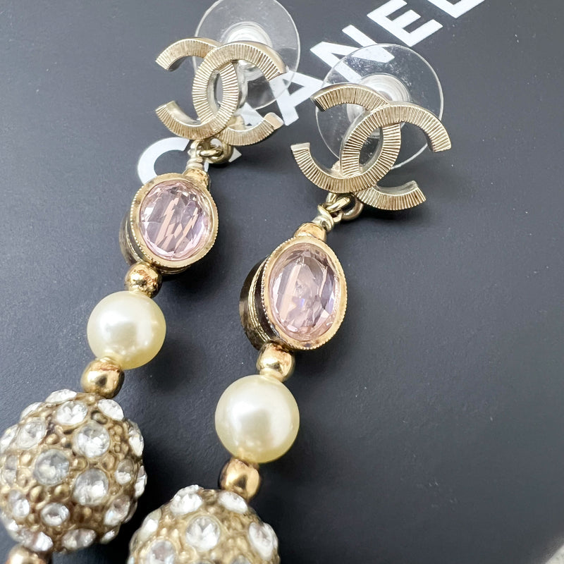 Chanel Dangling Earrings with Purple Crystals