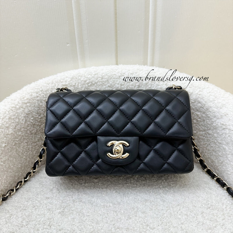 Chanel Classic Mini Rectangle in Black Lambskin and LGHW