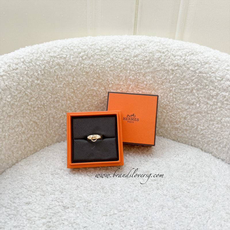 Hermes Bague Collier De Chien CDC H PM Ring in 18K Rose Gold Sz 54